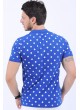 Puantiyelli Polo Yaka Mavi T-Shirt