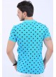 Puantiyeli Polo Yaka Turkuaz T-Shirt