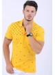 Siyah Desen Polo Yaka Sarı T-Shirt