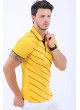 Siyah Çizgili Polo Yaka Sarı T-Shirt
