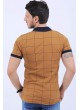Siyah Çizgili Polo Yaka Kahve T-Shirt