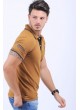 Siyah Detay Polo Yaka Kahve T-Shirt