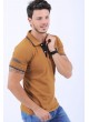 Siyah Detay Polo Yaka Kahve T-Shirt