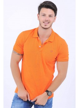 Kırçıllı Polo Yaka Turuncu T-Shirt