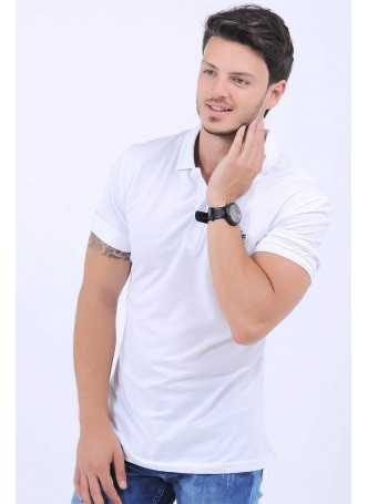 Polo Yaka Basic Beyaz T-Shirt