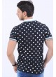 Puantiyeli Polo Yaka Siyah T-Shirt