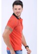 Üst Siyah Desen Polo Yaka Turuncu T-Shirt