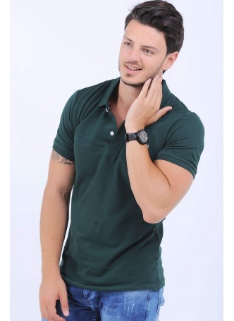 Polo Yaka Basic Yeşil T-Shirt
