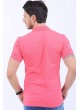 Lacivert Desen Polo Yaka Pembe T-Shirt