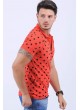 Puantiyeli Polo Yaka Turuncu T-Shirt