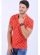 Puantiyeli Polo Yaka Turuncu T-Shirt