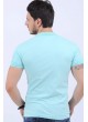 Omuz Tırtık Polo Yaka Nilyeşili T-Shirt