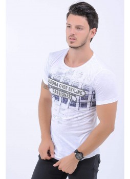 Aurora Baskılı Beyaz T-Shirt