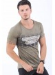 Aurora Baskılı Haki T-Shirt