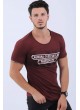 Aurora Baskılı Bordo T-Shirt