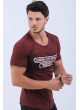Aurora Baskılı Bordo T-Shirt