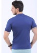 Omuz Tırtık Polo Yaka Lacivert T-Shirt