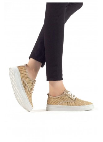 Aca Gold Fileli Bağcıklı Bayan Spor Babet Ayakkabı