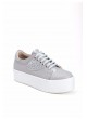 Ayç Gümüş Simli Bayan Yüksek Taban Spor Ayakkabı