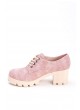 Bia Pudra Cilt Bayan Bağcıklı Oxford Ayakkabı