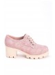 Bia Pudra Cilt Bayan Bağcıklı Oxford Ayakkabı