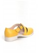 Bia Sarı Cilt Çapraz Bantlı Kemerli Bayan Babet Ayakkabı