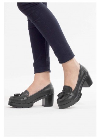 Bia Siyah Püsküllü Bayan Oxford Ayakkabı