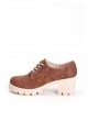Bia Taba Cilt Bayan Bağcıklı Oxford Ayakkabı