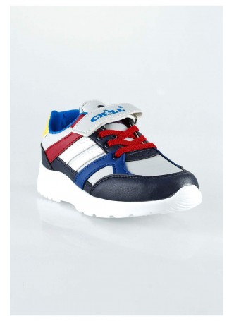 Chil Lacivert Renkli Desenli Çocuk Spor Ayakkabı