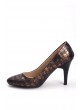 Bakır Desenli Bayan Stiletto Ayakkabı