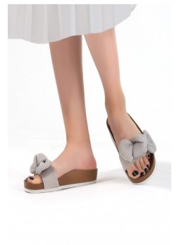 Gri Fiyonklu Bayan Terlik