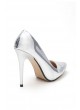 Gümüş Rugan Bayan Stiletto Ayakkabı