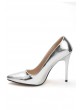 Gümüş Rugan Bayan Stiletto Ayakkabı