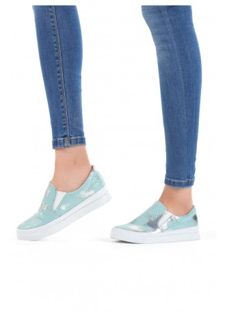 Turkuaz Renkli Bayan Spor Babet Ayakkabı