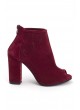Ert Bordo Süet Bayan Topuklu Ayakkabı