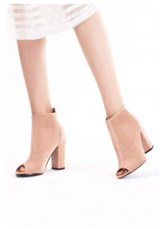 Ert Pudra Süet Bayan Topuklu Ayakkabı