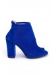 Ert Saks Mavisi Süet Bayan Topuklu Ayakkabı