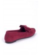 İni Bordo Kurdelalı Süet Bayan Babet Ayakkabı