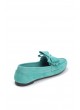 İni Su Yeşili Kurdelalı Süet Bayan Babet Ayakkabı
