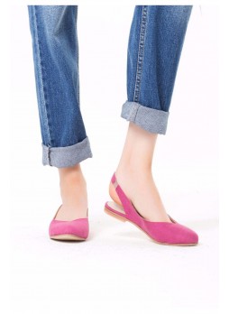 Ist Fuşya Süet Bayan Babet Ayakkabı