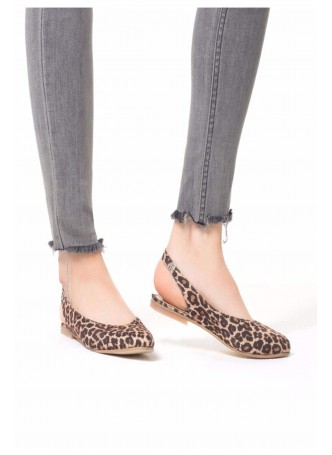 Ist Leopar Süet Bayan Babet Ayakkabı
