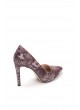Jor Yılan Derisi Desenli Bayan Stiletto Ayakkabı