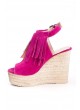 Lizet Fuşya Püsküllü Bayan Dolgu Topuk Ayakkabı