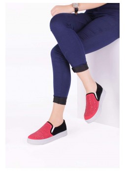 Mexs Nar Çiceği Siyah İnce Taban Slipper