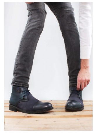 Paul Lacivert Deri Erkek Bağcıklı Bot