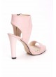 Tek Pudra Cilt Yandan Fermuarlı Bayan Topuklu Ayakkabı