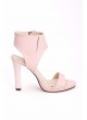 Tek Pudra Cilt Yandan Fermuarlı Bayan Topuklu Ayakkabı