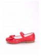 Yet Kırmızı Kurdelalı Çiçek Desenli Çocuk Babet Ayakkabı