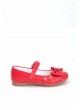 Yet Kırmızı Kurdelalı Çiçek Desenli Çocuk Babet Ayakkabı