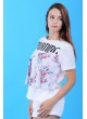Burning Baskılı Beyaz T-Shirt
